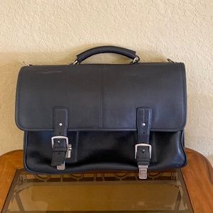 16”x13” great thick leather briefcase. Great for laptop and files. Amazing!!